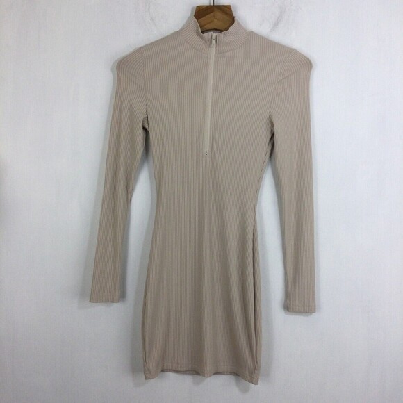 Princess Polly Womens Kiara Bodycon Shirt Dress Beige Size 2 - Picture 7 of 7